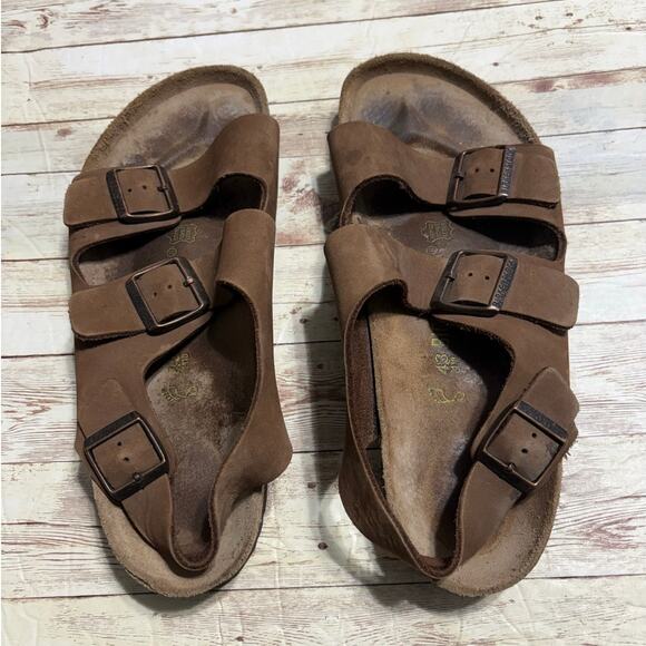 Birkenstock Milano Brown Leather Sandals Unisex Men\'s 10 Women\'s 12 EU 43 main image 7